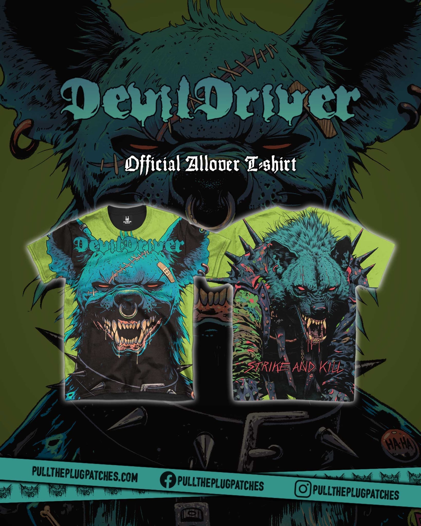 DevilDriver - Strike And Kill - All-Over Shirt – Pull The Plug Patches