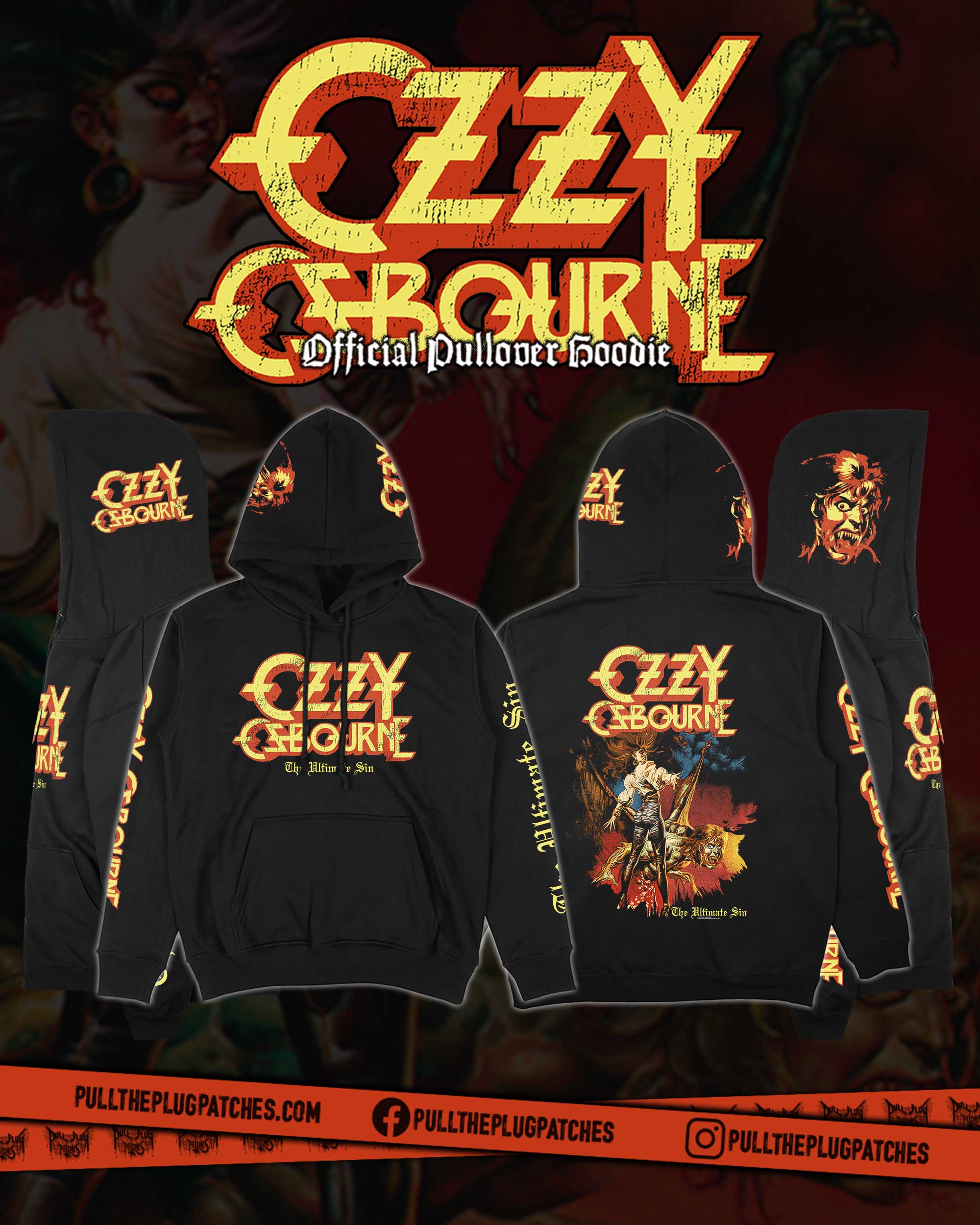 Ozzy Osbourne - The Ultimate Sin - Deluxe Pullover Hoodie – Pull