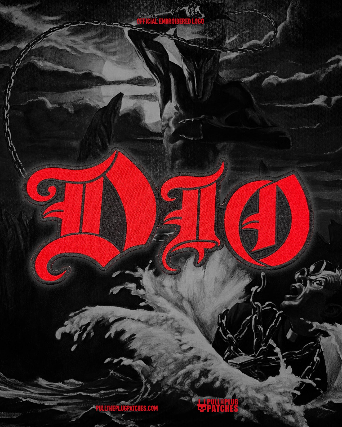 Dio - Red - Embroidered Rocker Style Logo