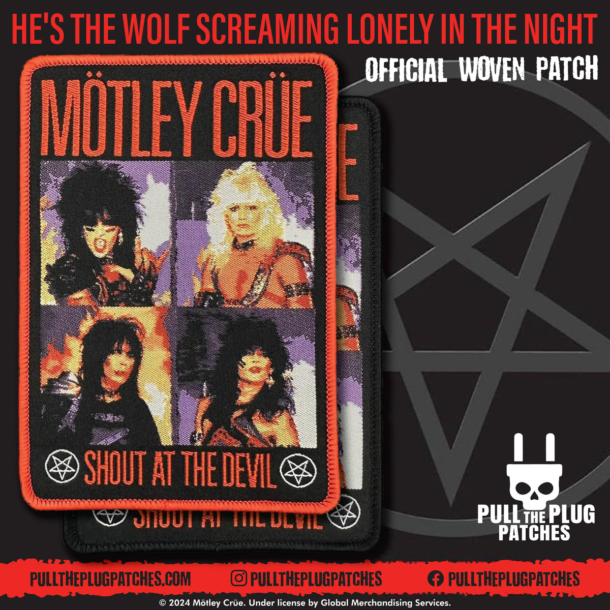 Motley Crue Bastard Pull The Plug Patches