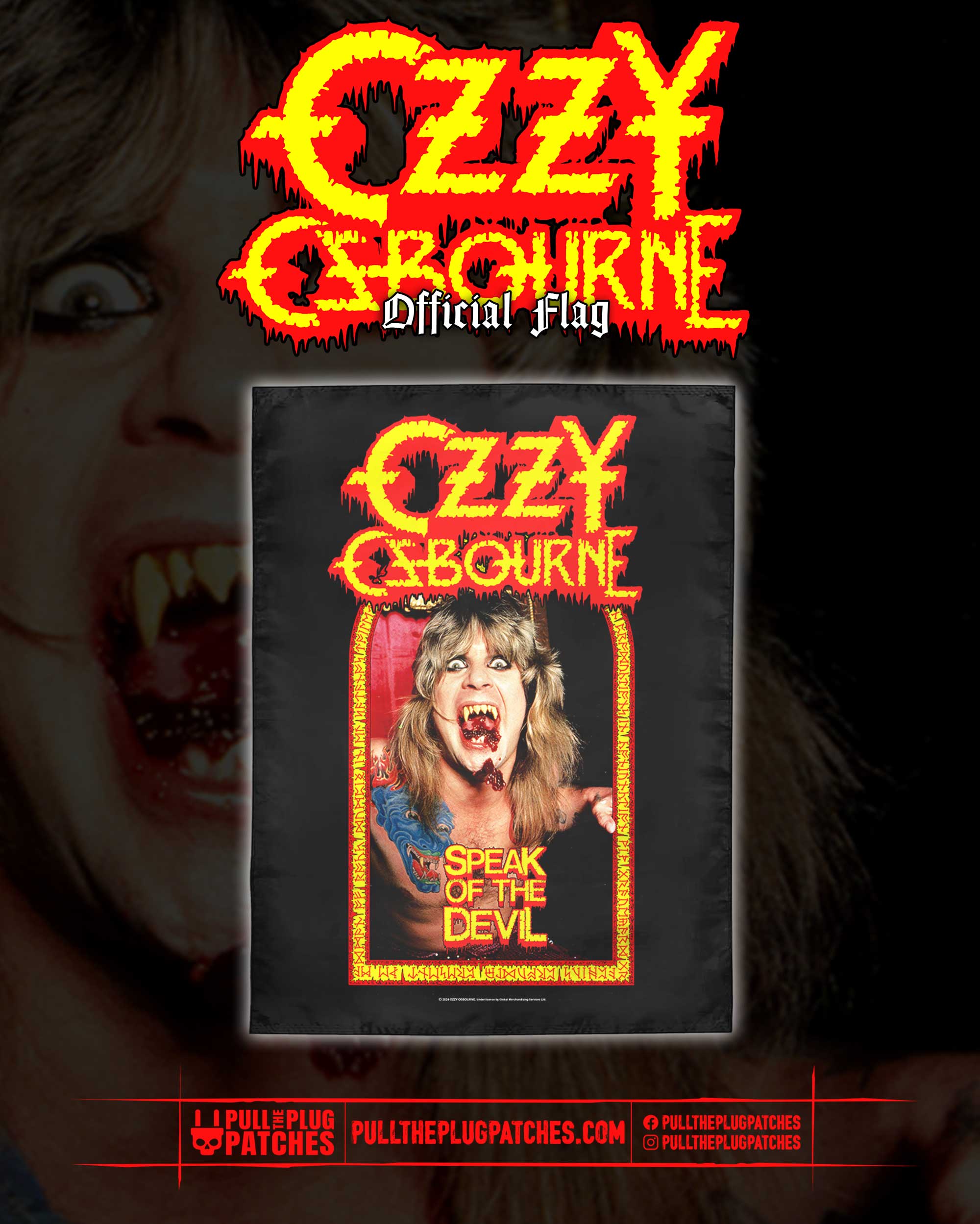 Ozzy Osbourne - Speak Of The Devil - Flag – Pull The Plug Patches