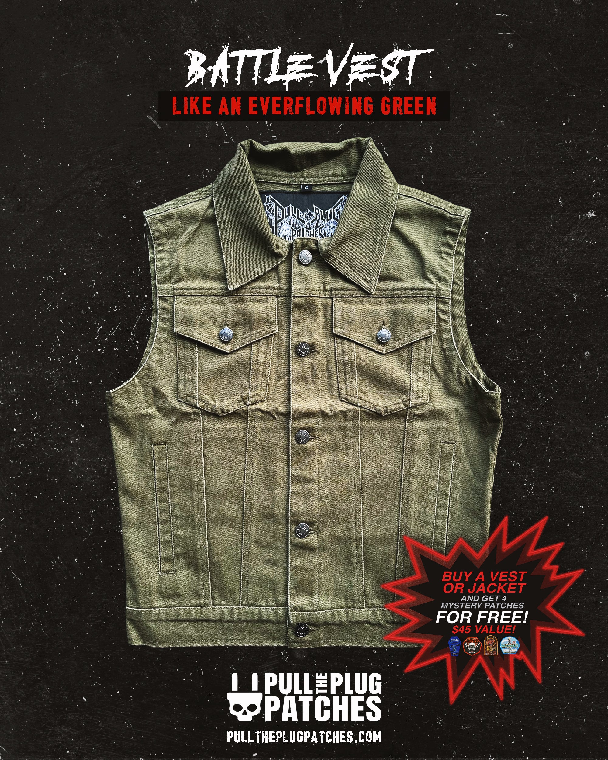 The Like An Everflowing Green - Vest – Pull The Plug Patches