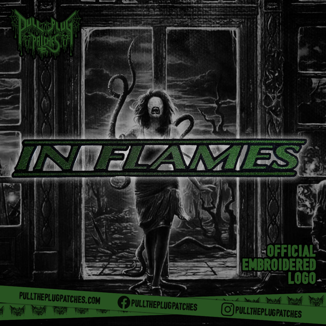 In Flames - Green - Embroidered Rocker Style Logo