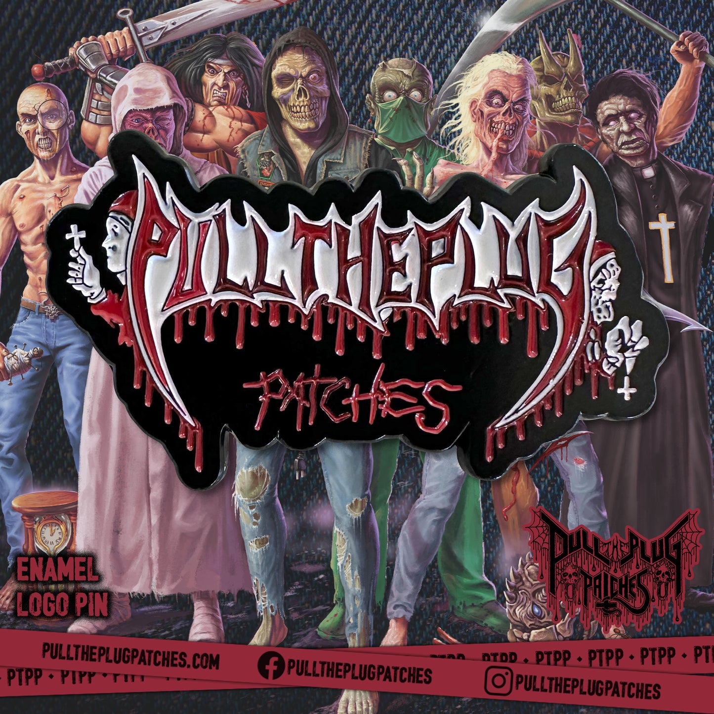 Pull The Plug Patches - Benediction Tribute Pin