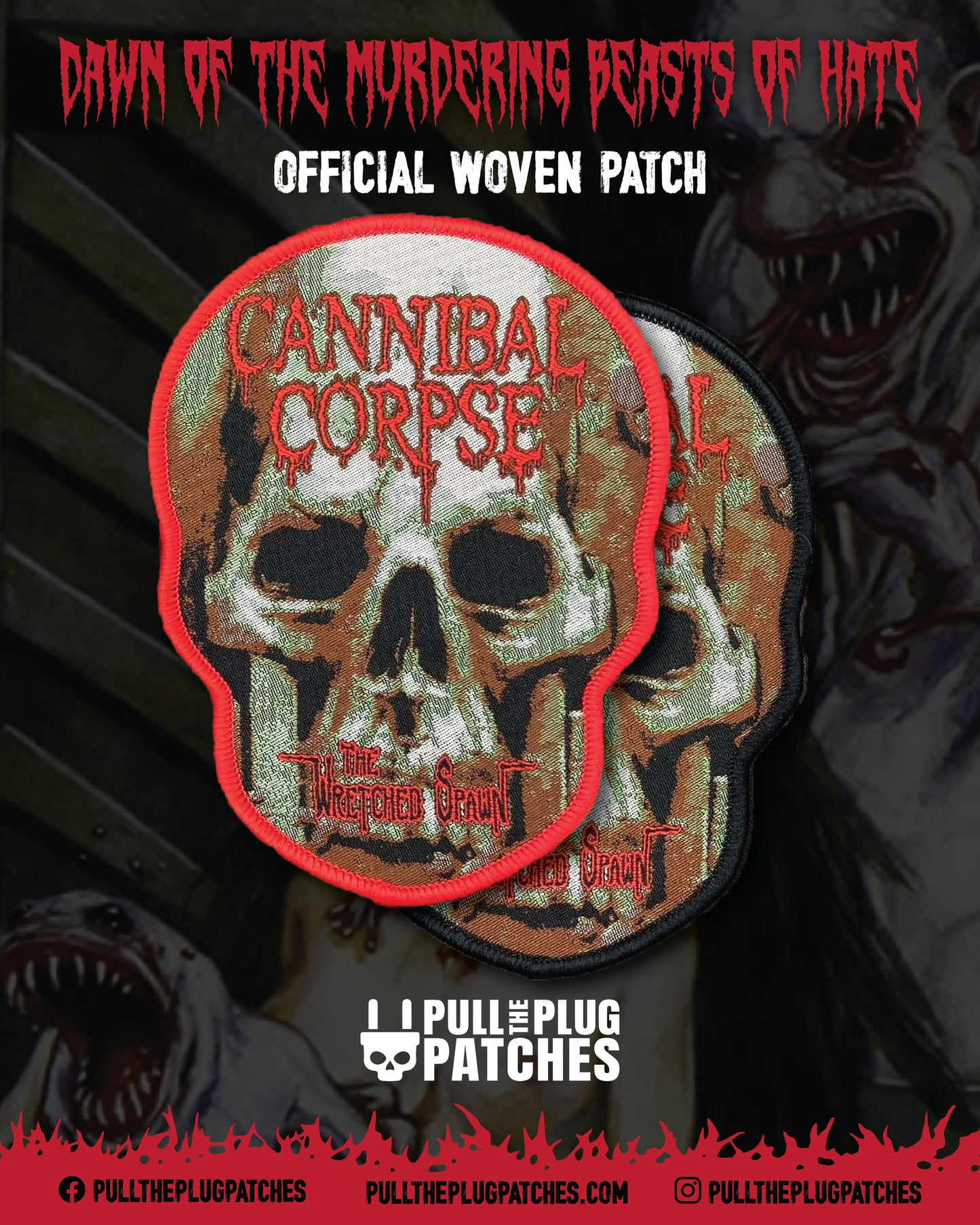 Cannibal Corpse - The Wretched Spawn Skull - Patch