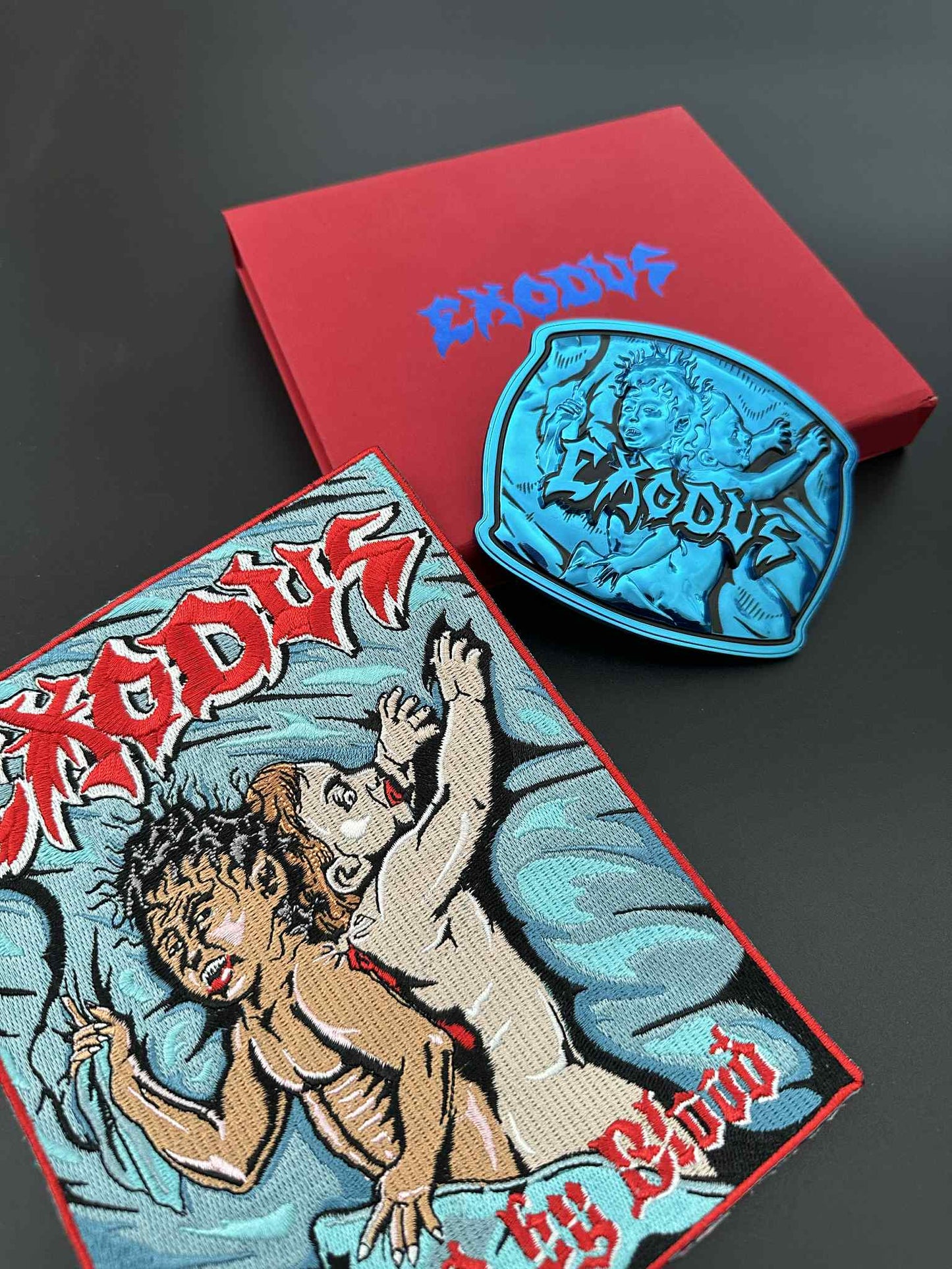 Exodus - Bonded By Blood Belt Buckle - A Lesson In Violence Edition