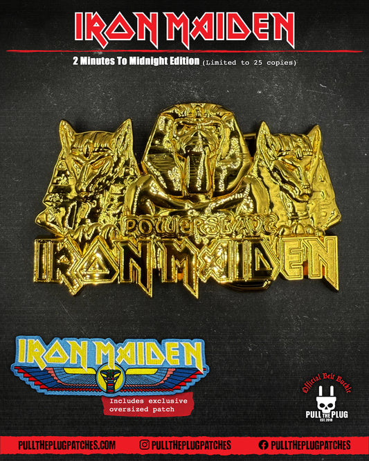 Iron Maiden - Powerslave Belt Buckle - 2 Minutes To Midnight Edition