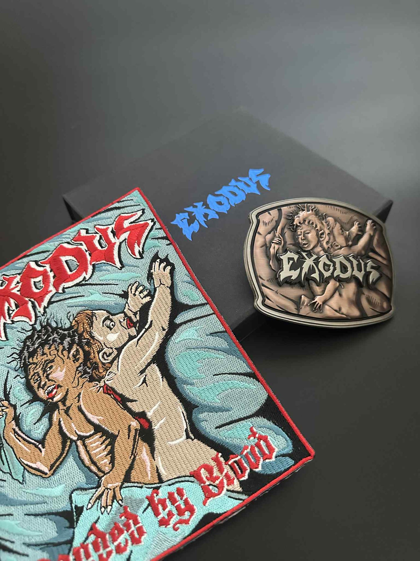 Exodus - Bonded By Blood Belt Buckle - Deliver Us To Evil Edition
