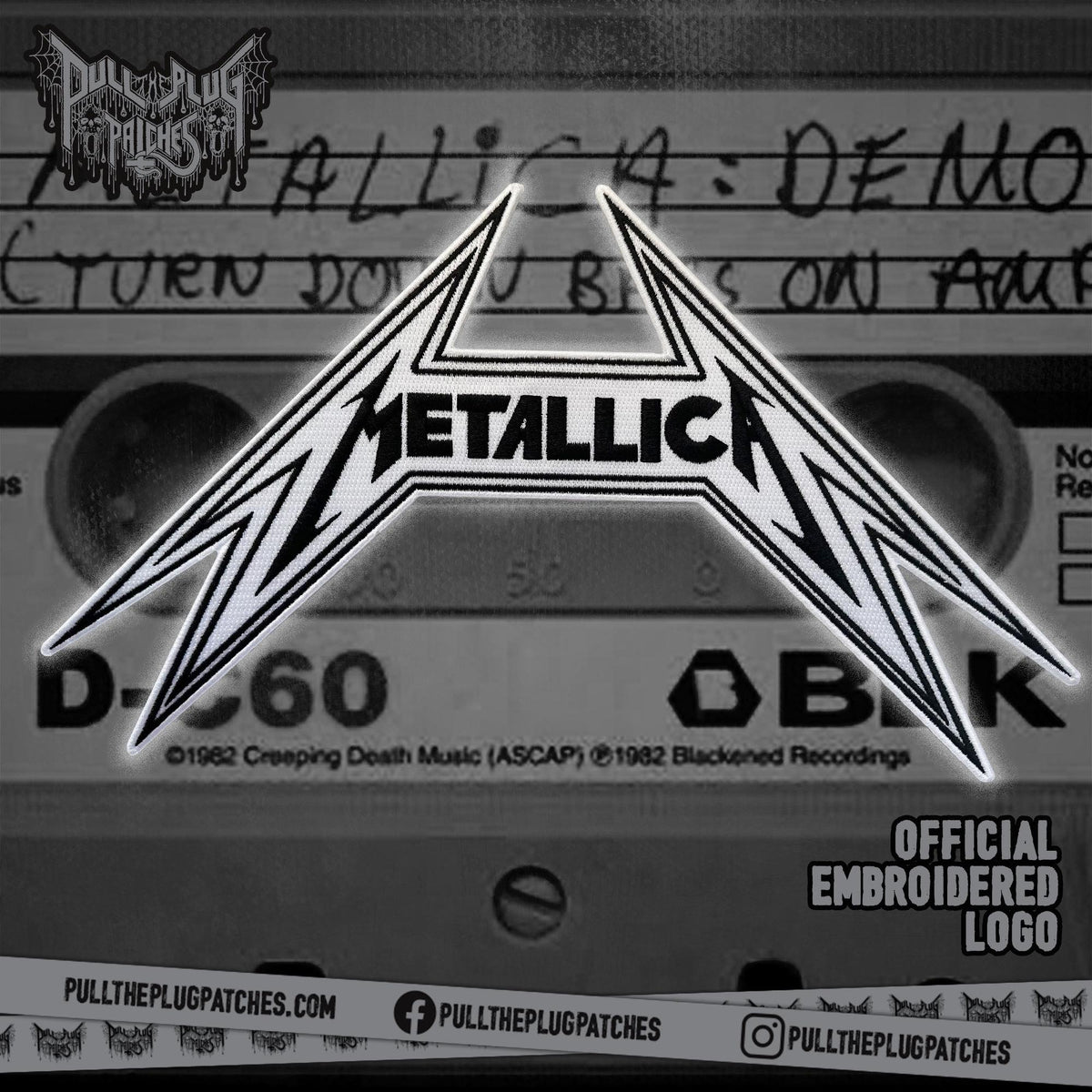 Metallica - White - Embroidered Rocker Style Logo – Pull The Plug 