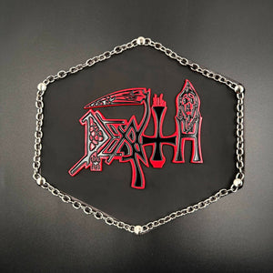 Death - Pin on Faux Leather Patch - New Logo
