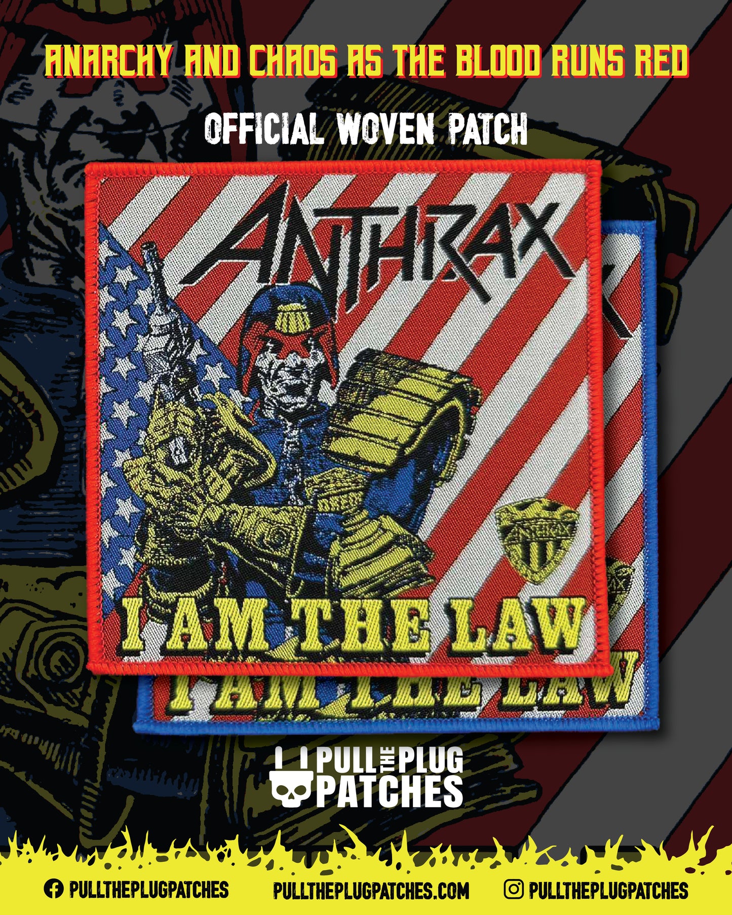Anthrax - I Am The Law - Square Patch