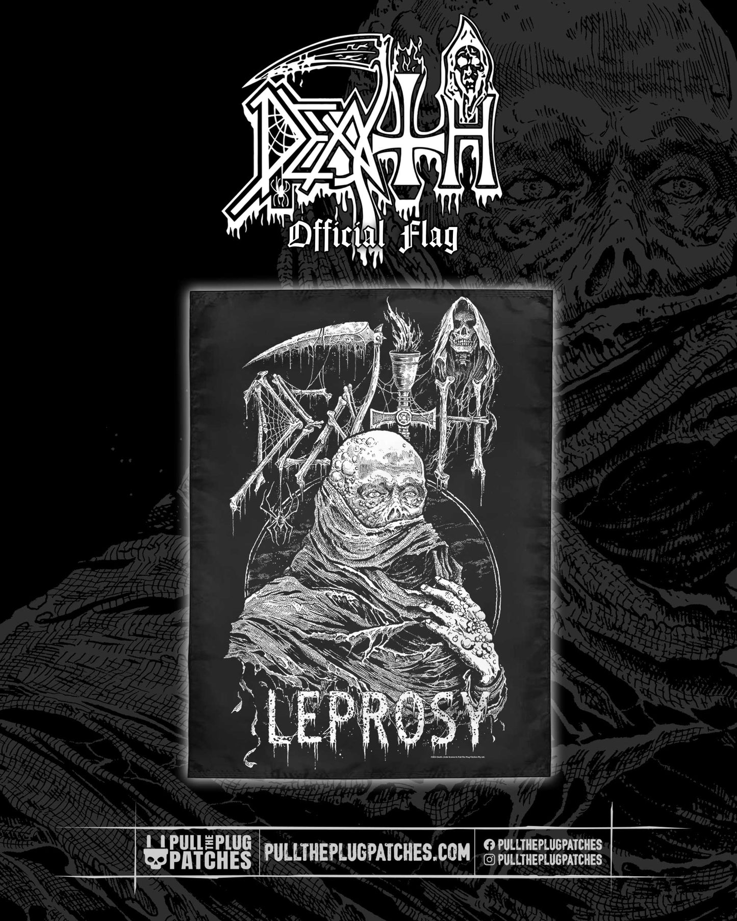 Death - Leprosy x Riddickart 38th Anniversary - Flag (Limited Edition)