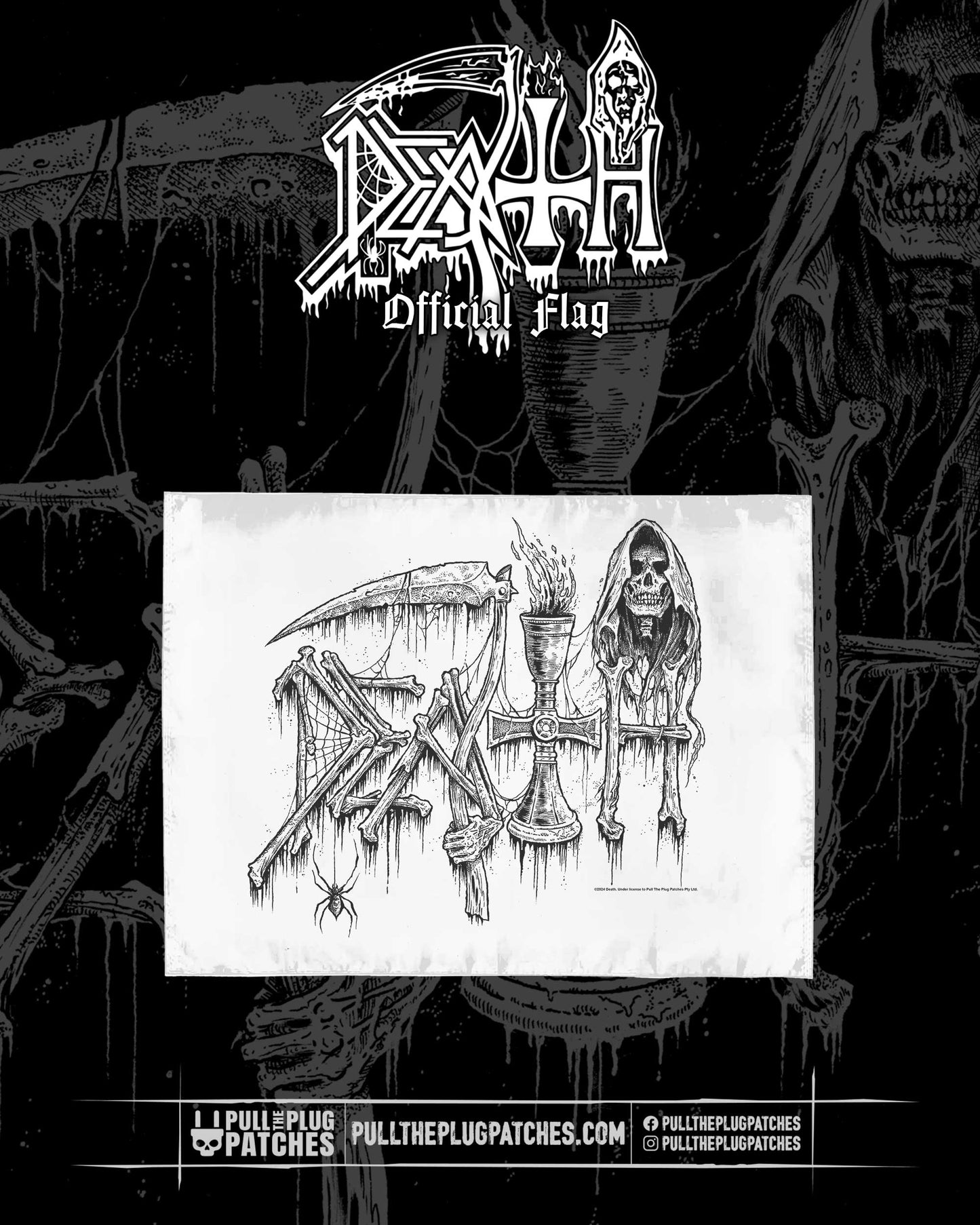 Death - Riddickart Logo (White) - Flag