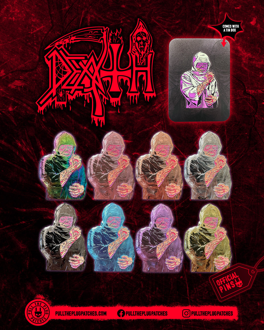 Death - Leprosy - Deluxe Pin in Tin Box (4 Inch Pin) – Pull The Plug ...