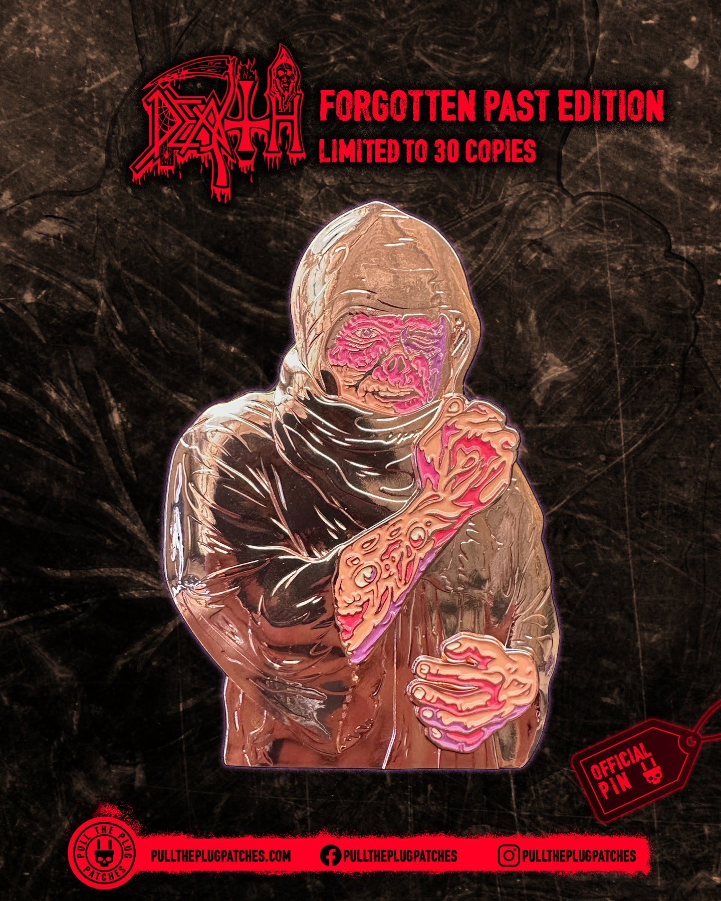 Death - Leprosy - Deluxe Pin in Tin Box (4 Inch Pin)