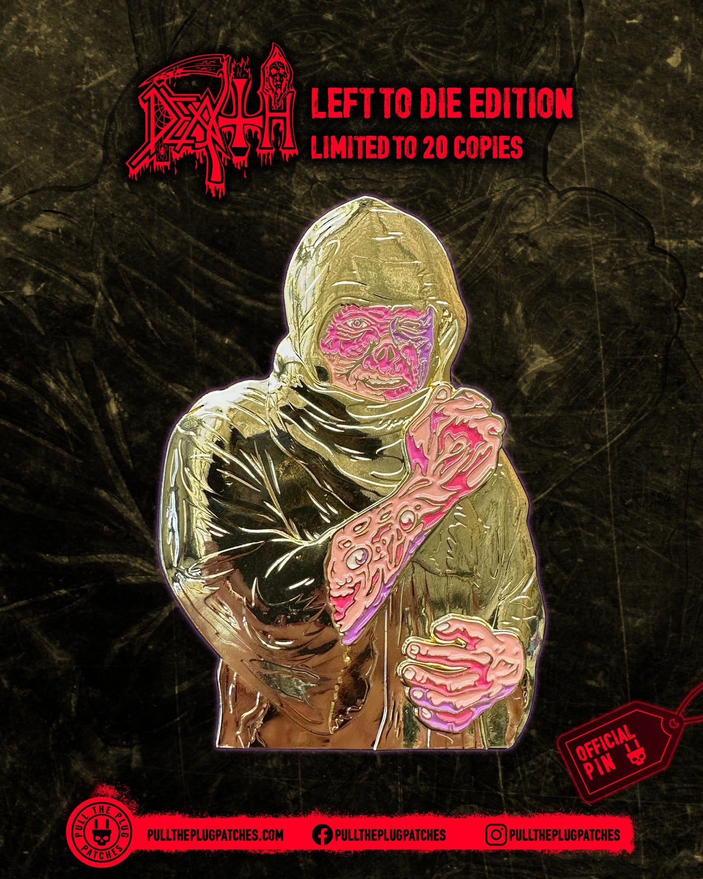 Death - Leprosy - Deluxe Pin in Tin Box (4 Inch Pin)