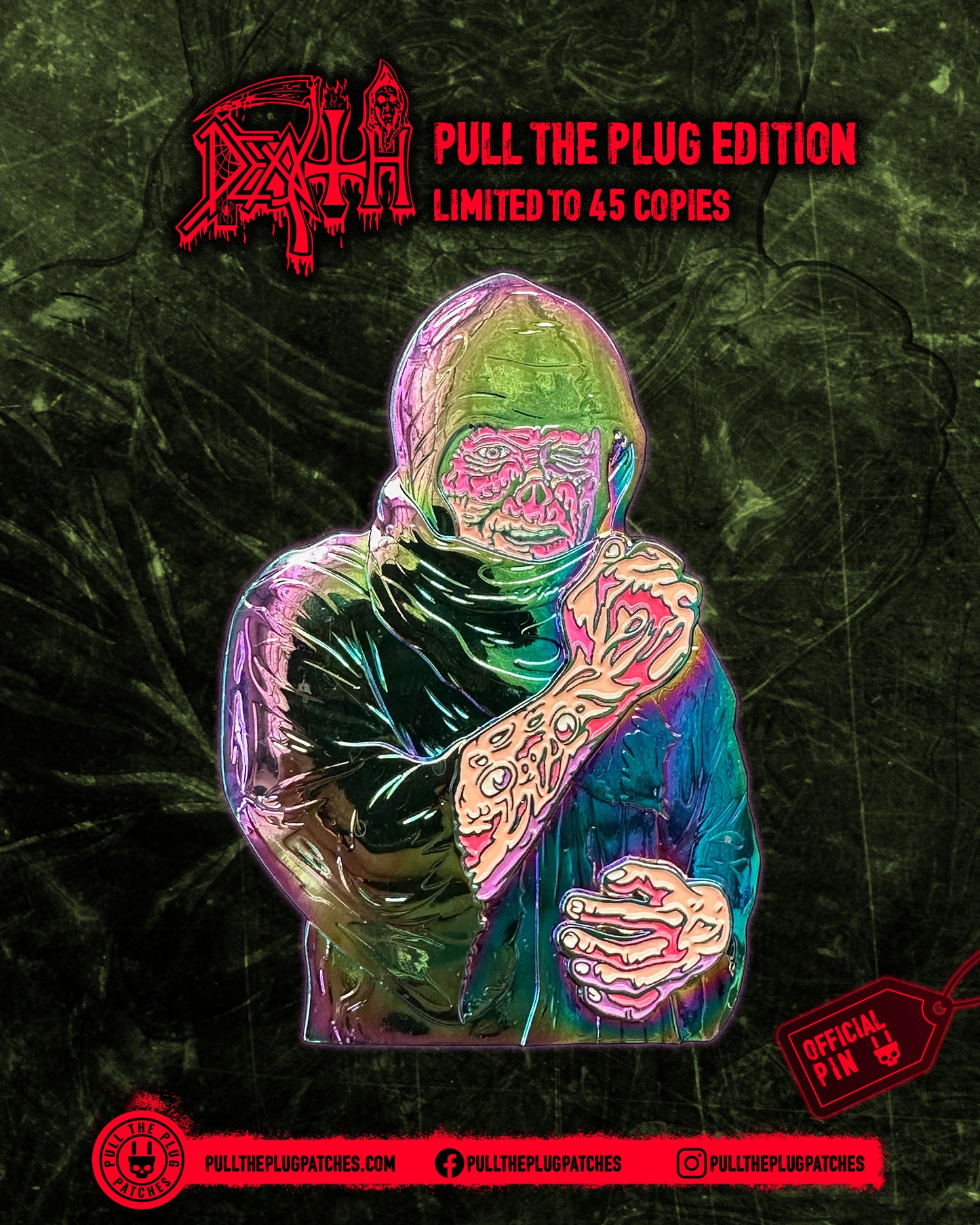 Death - Leprosy - Deluxe Pin in Tin Box (4 Inch Pin)