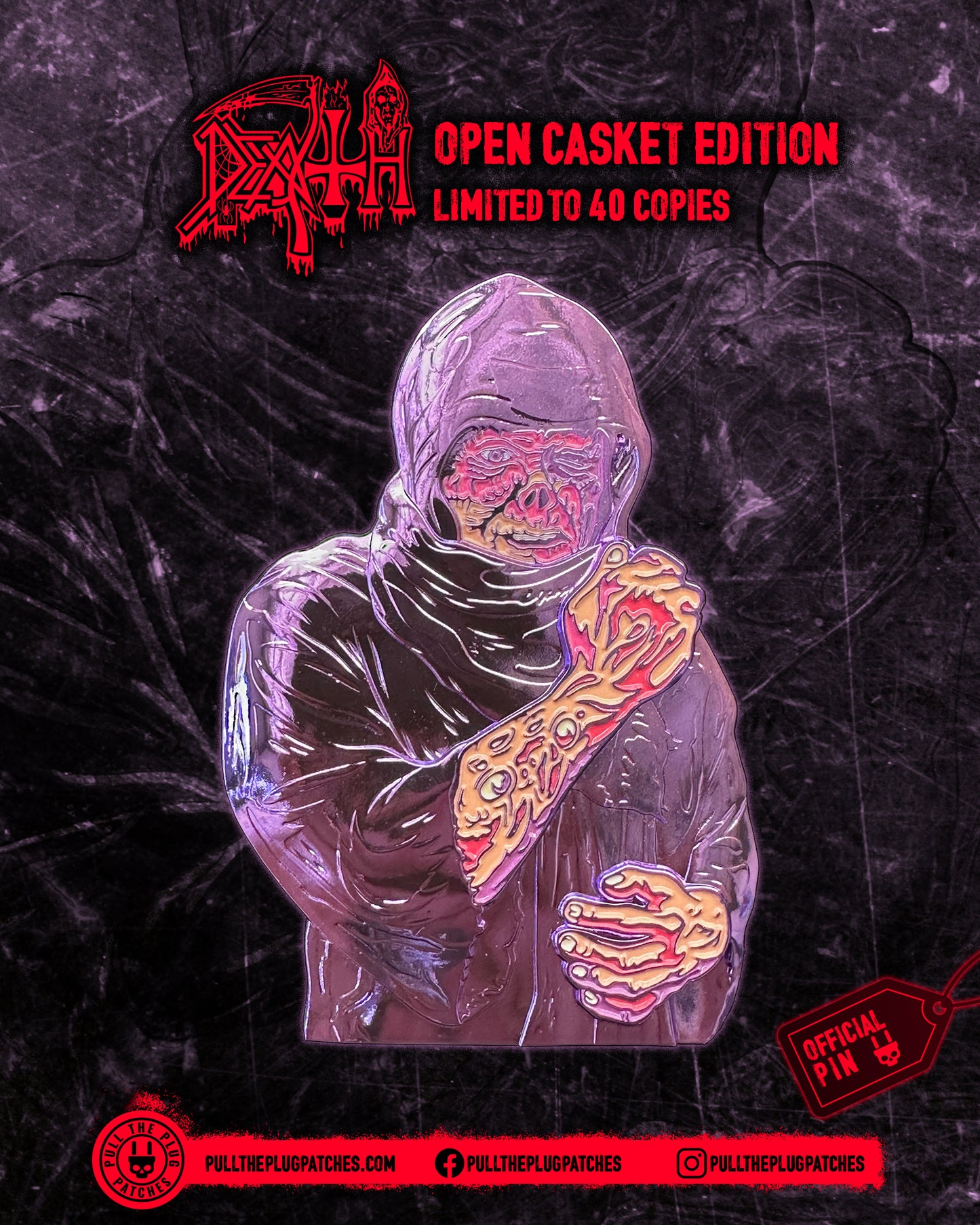 Death - Leprosy - Deluxe Pin in Tin Box (4 Inch Pin)