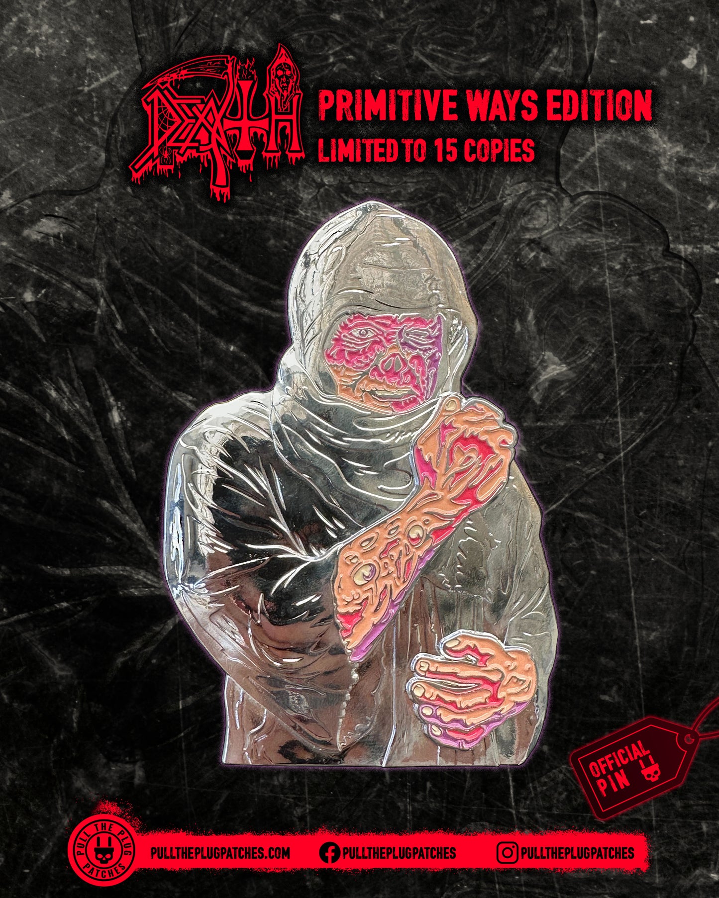 Death - Leprosy - Deluxe Pin in Tin Box (4 Inch Pin)