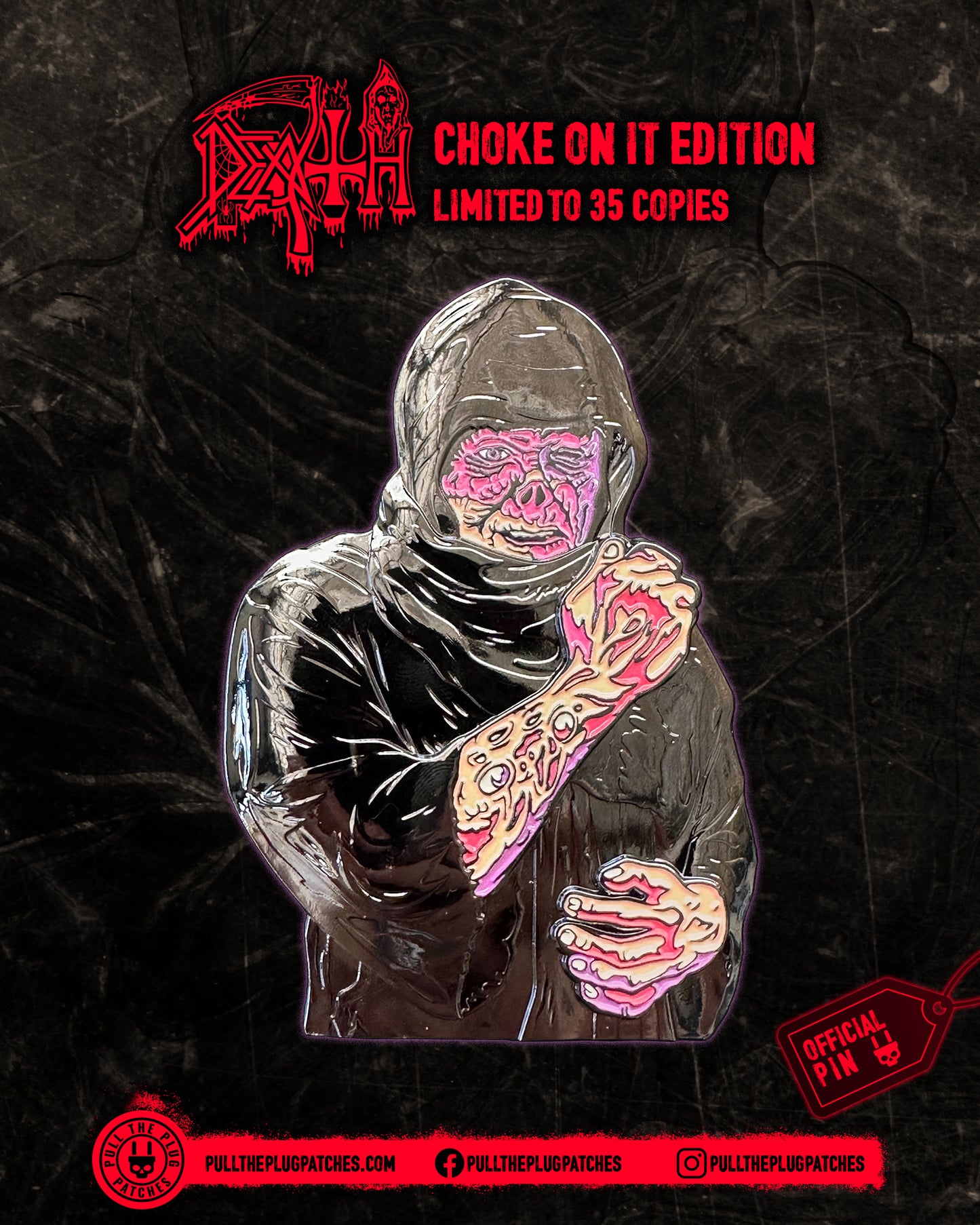 Death - Leprosy - Deluxe Pin in Tin Box (4 Inch Pin)