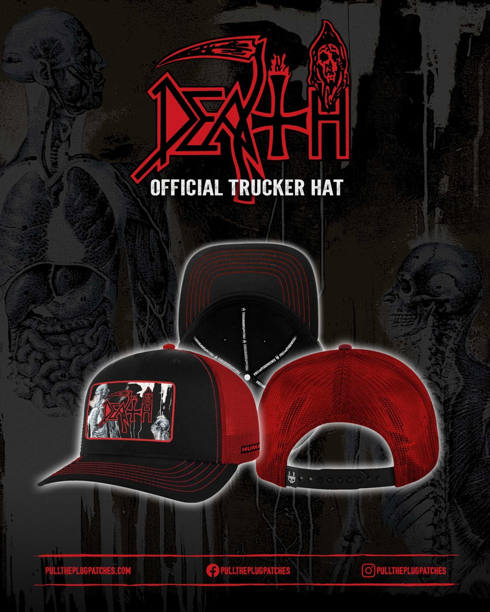 Death - Human - Trucker Hat – Pull The Plug Patches