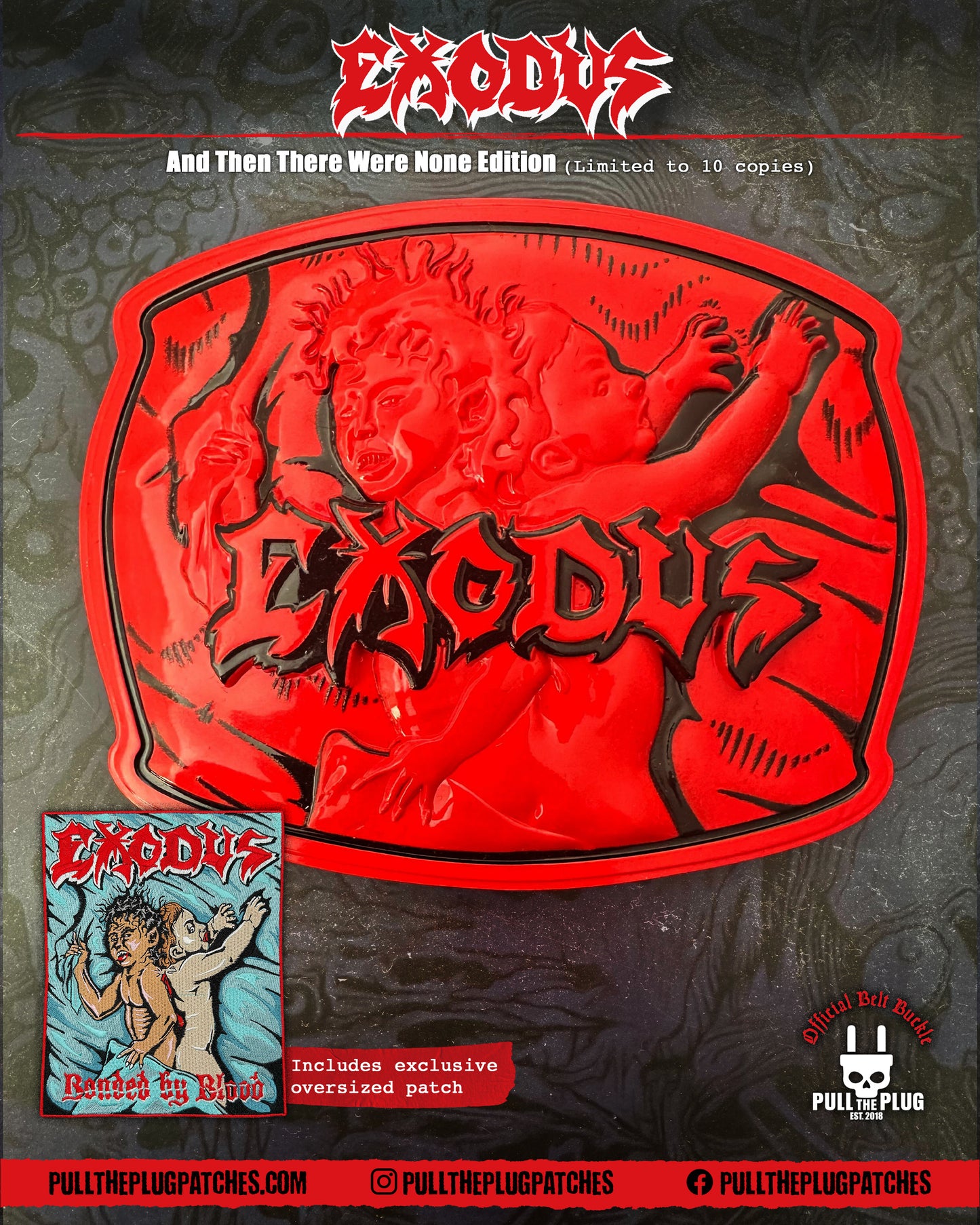 Exodus - Bonded By Blood Belt Buckle - And Then There Were None Edition