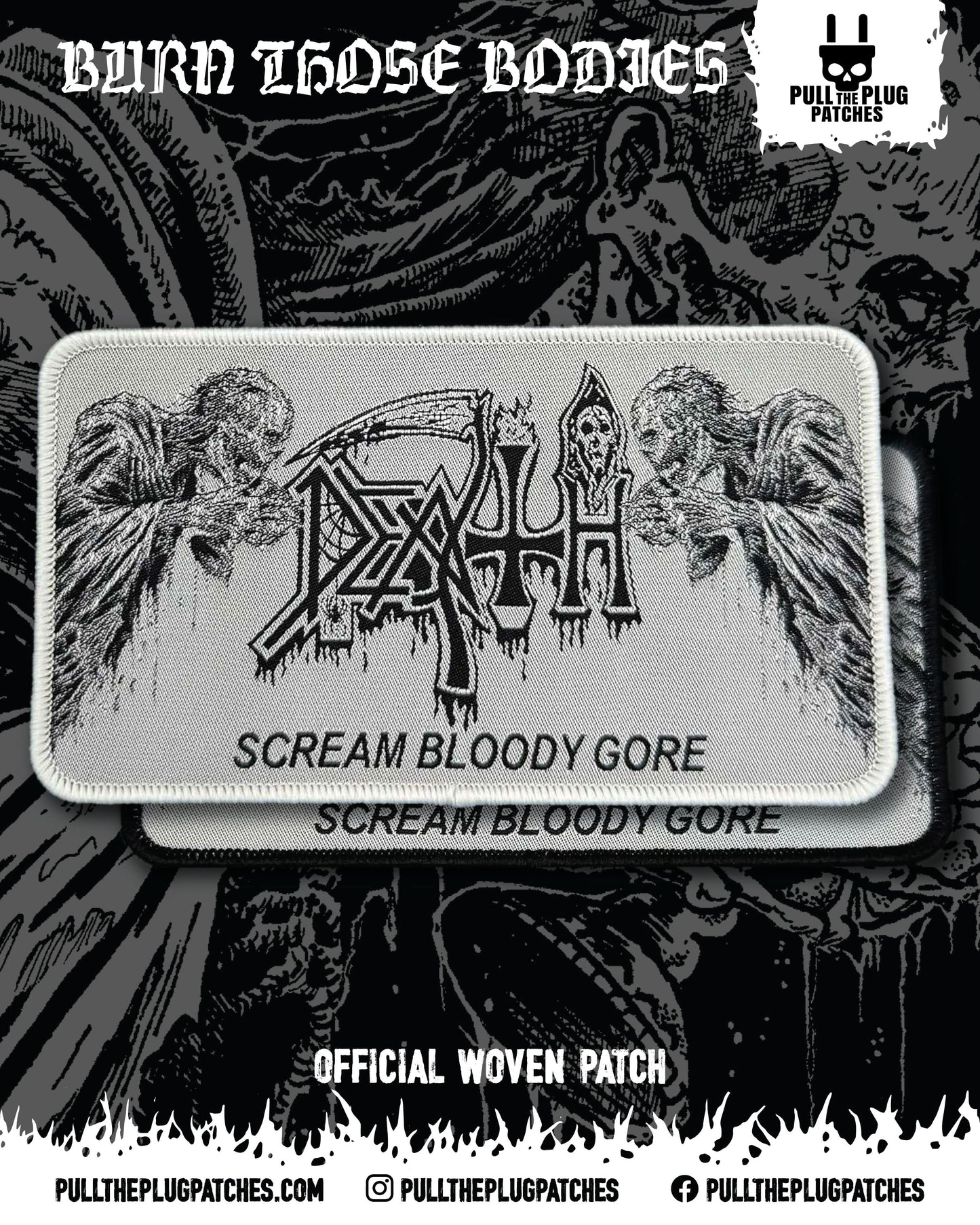 Death - Scream Bloody Gore x Riddickart 38th Anniversary (White) - Patch (Limited Edition)