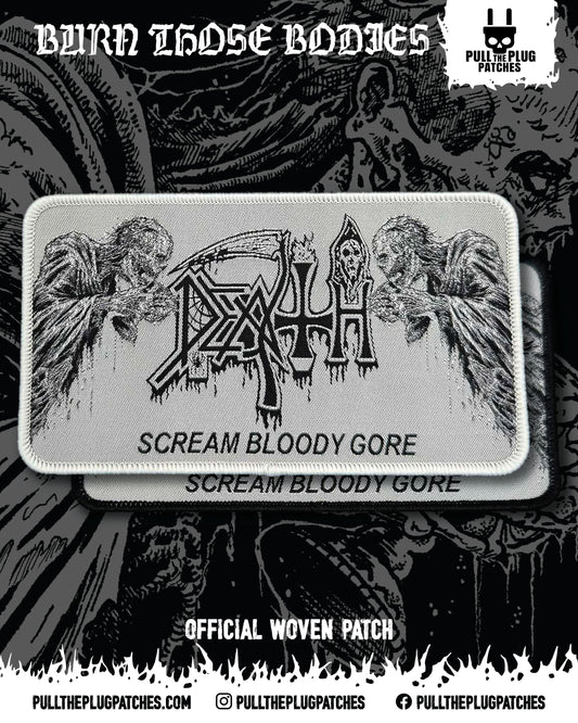 Death - Scream Bloody Gore x Riddickart 38th Anniversary (White) - Patch (Limited Edition)