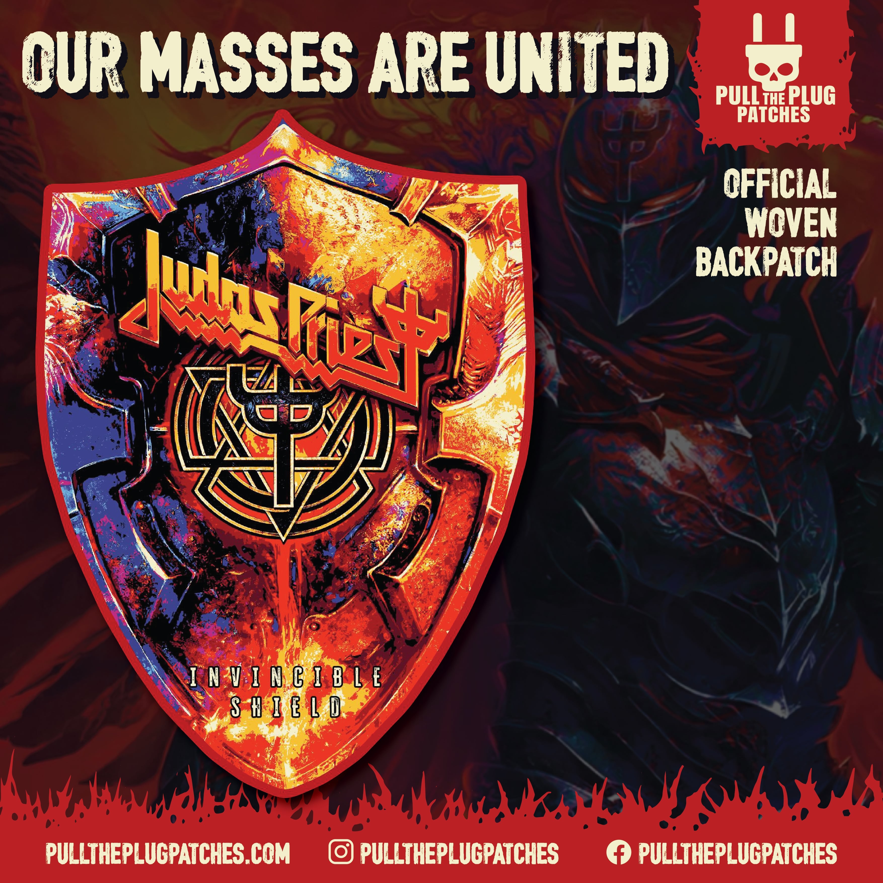 Judas Priest - Invincible Shield - Backpatch – Pull The Plug Patches
