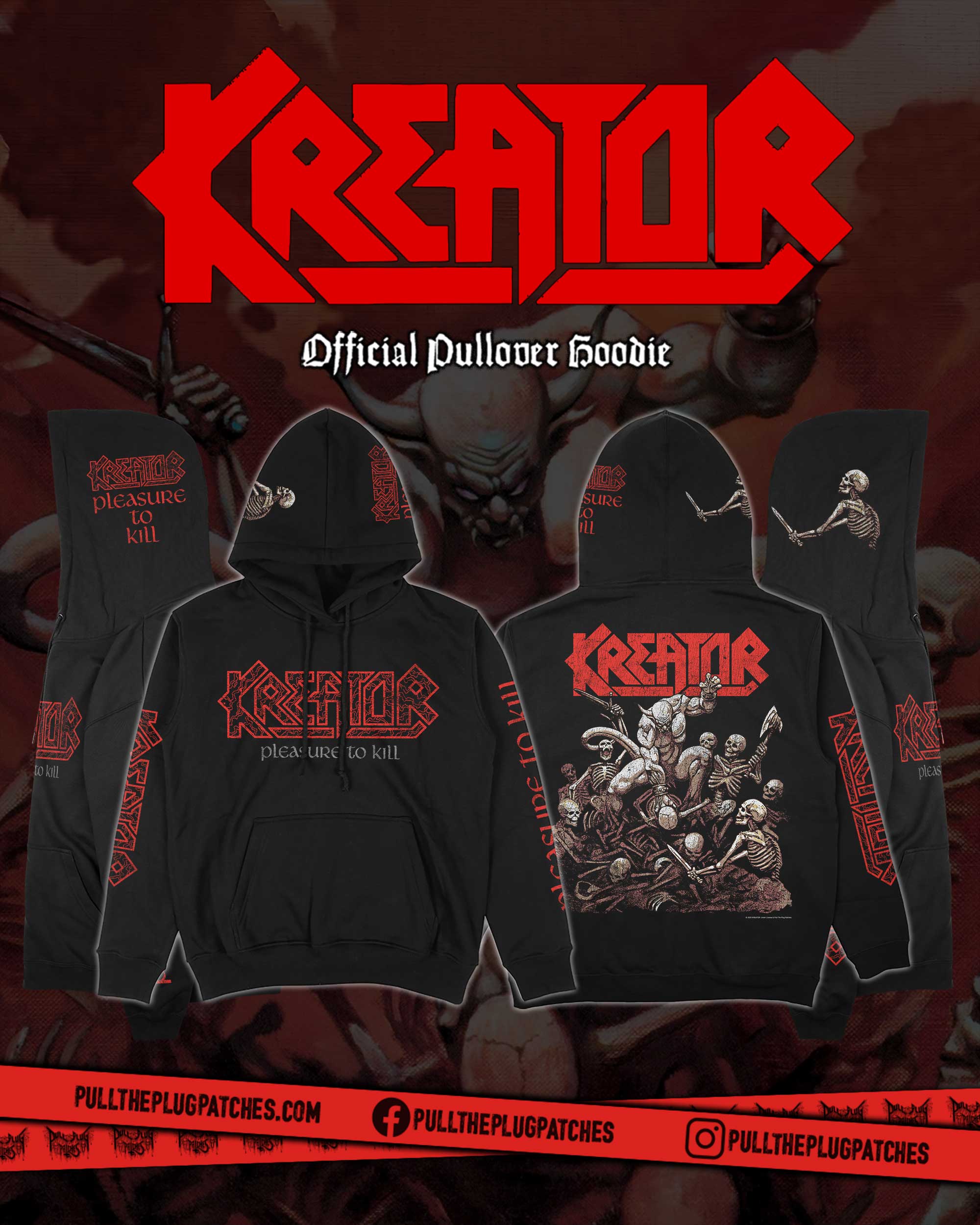 Kreator - Pleasure To Kill - Deluxe Pullover Hoodie – Pull The
