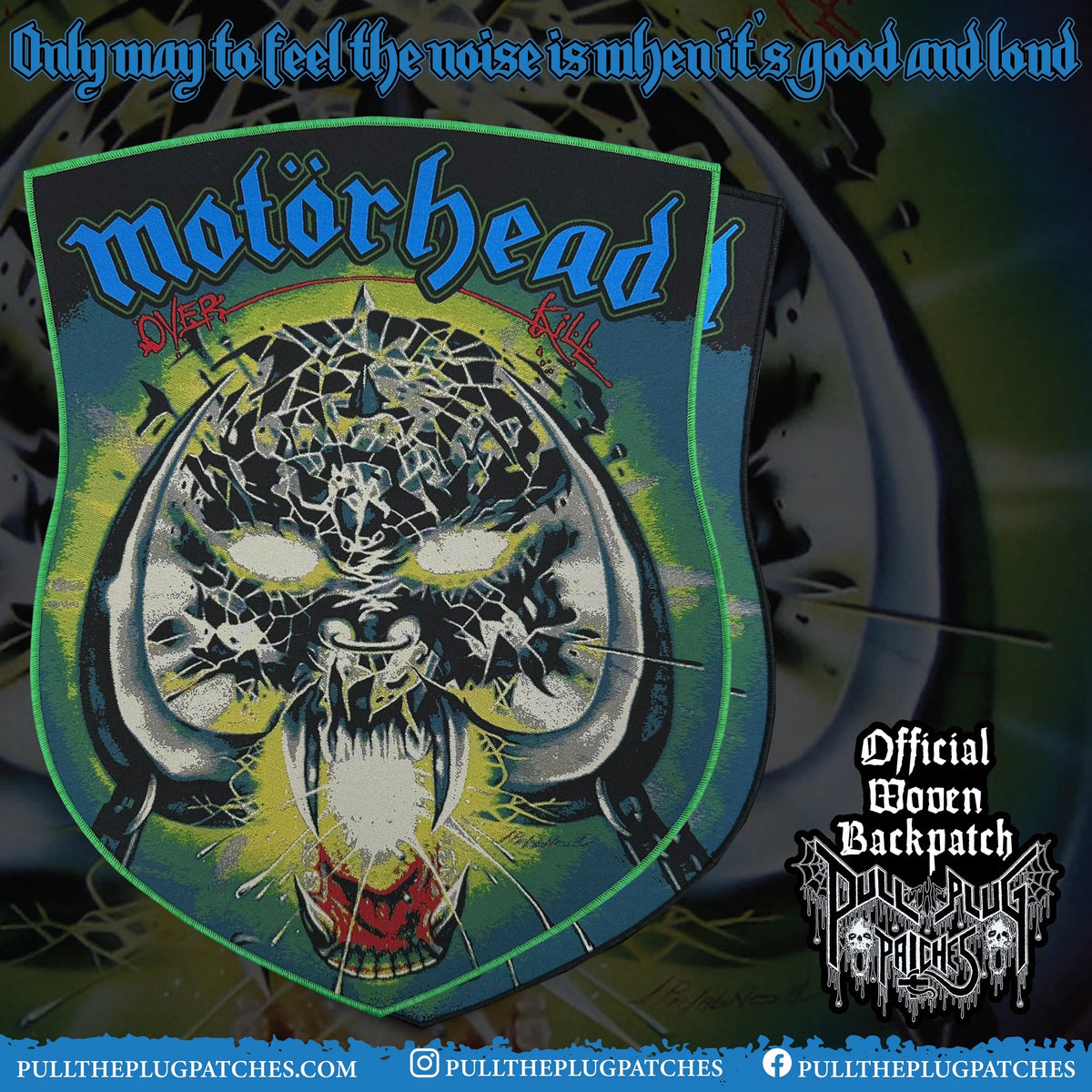 Motorhead Overkill Backpatch Pull The Plug Patches