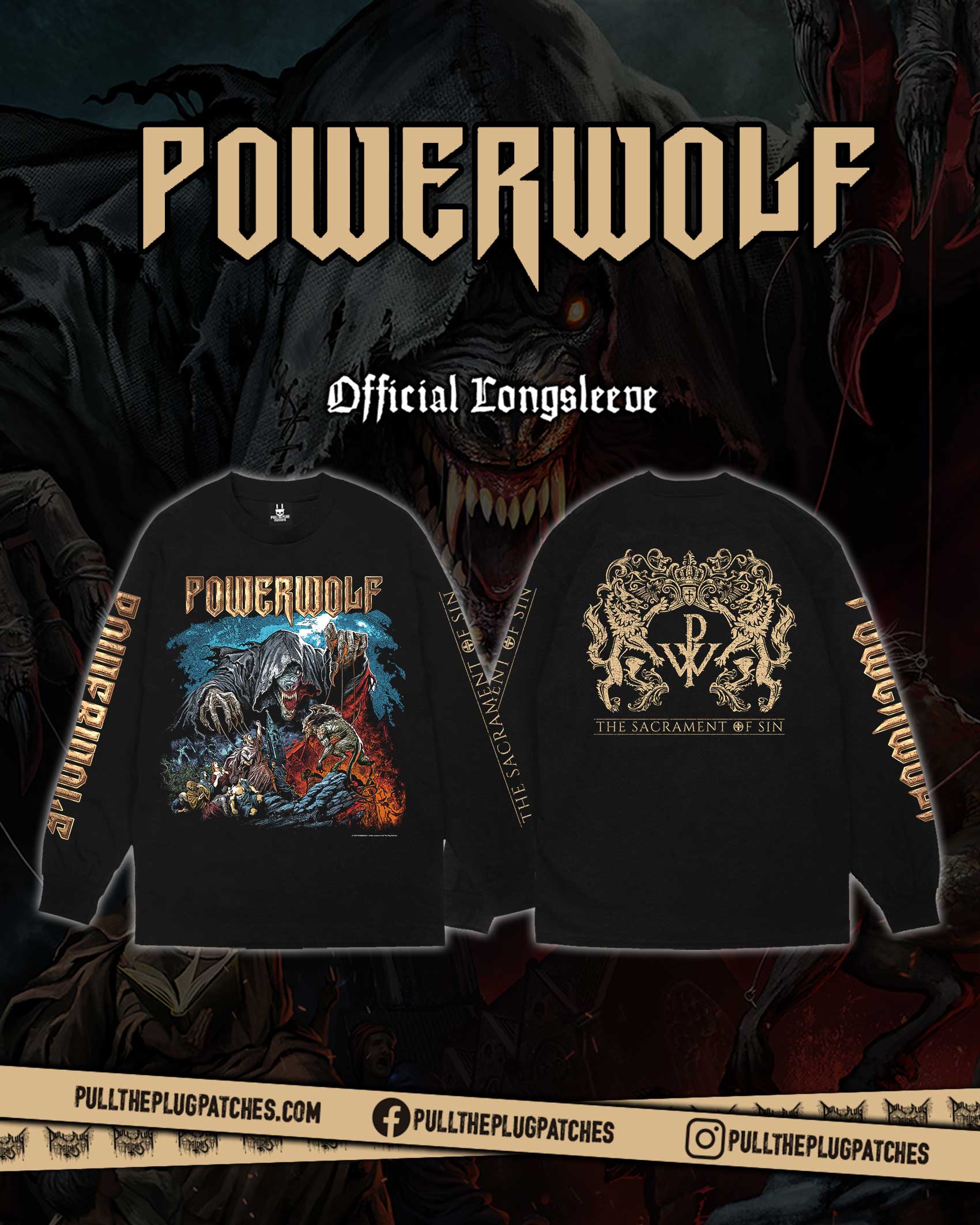 Powerwolf - The Sacrament Of Sin - Longsleeve Shirt – Pull The Plug Patches