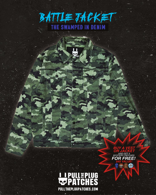 The Swamped In Denim - Green Camo Jacket