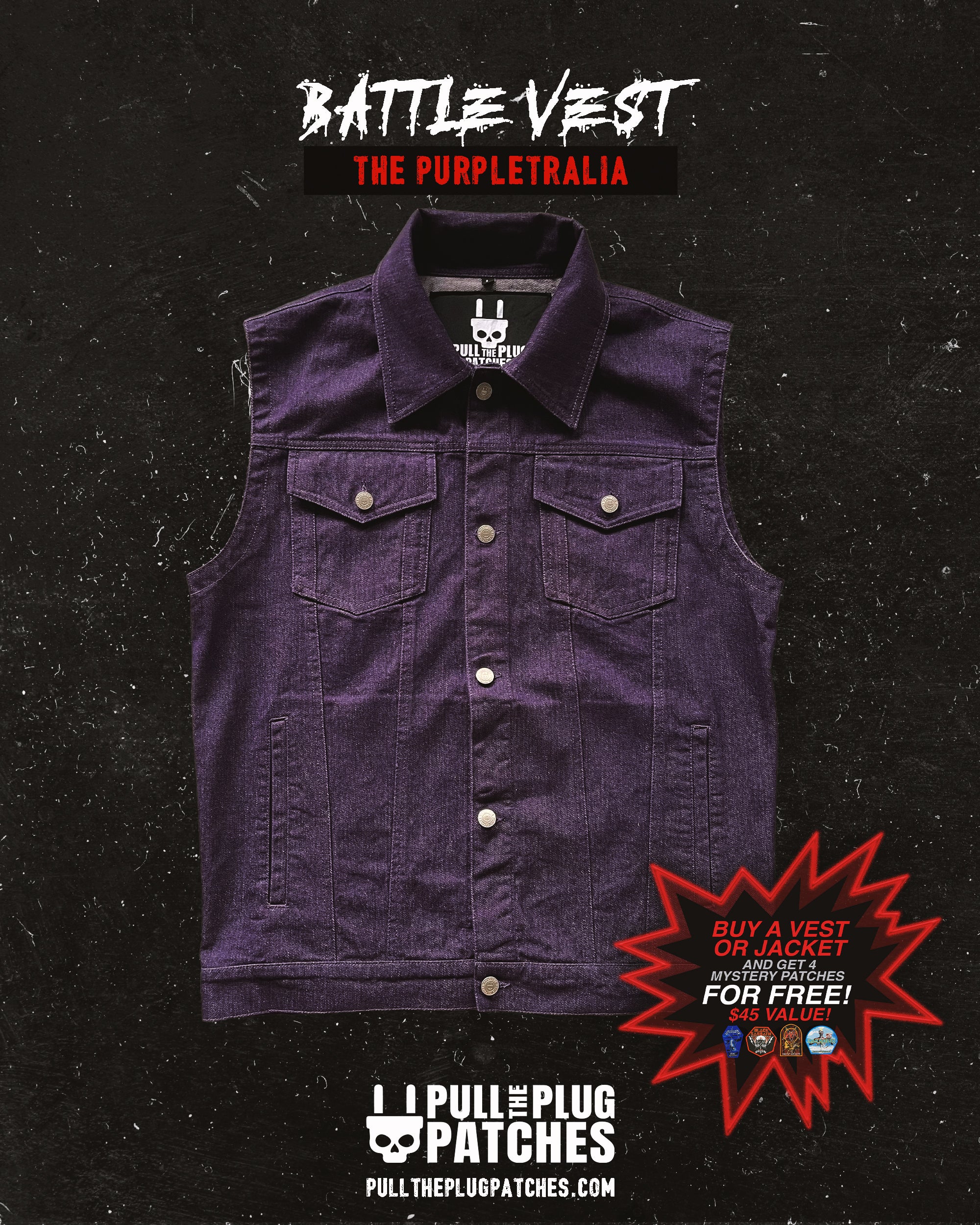 The Purpletralia - Vest – Pull The Plug Patches