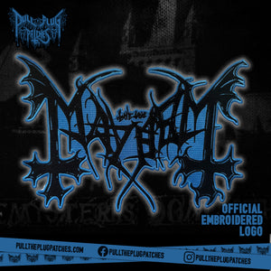 Mayhem - Blue - Embroidered Rocker Style Logo