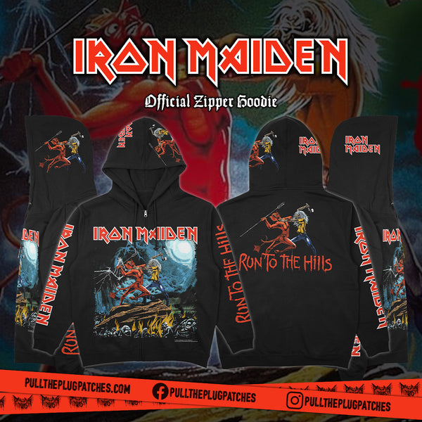 Iron Maiden - Run To The Hills - Deluxe Zipper Hoodie – Pull The
