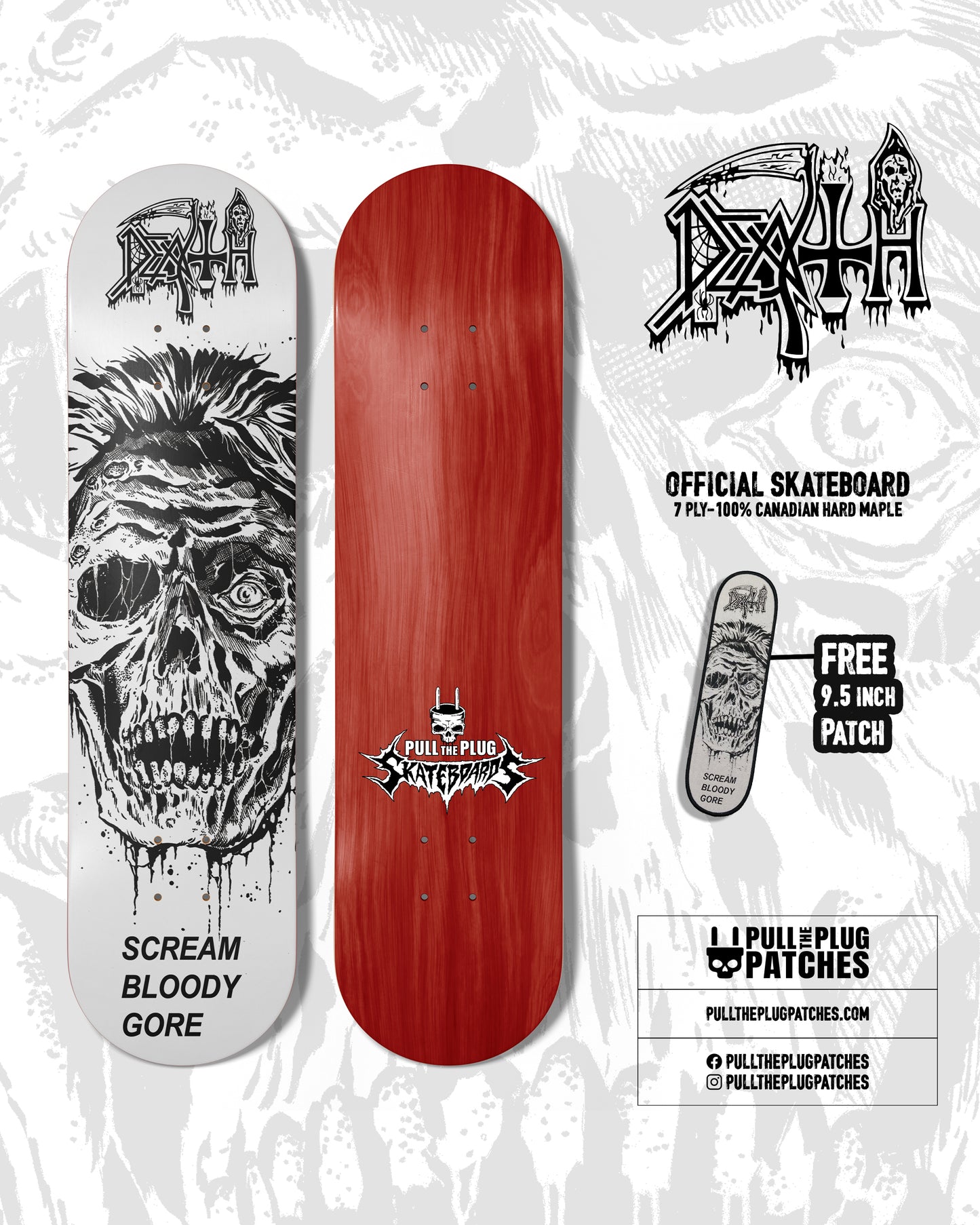 Death - Scream Bloody Gore - Riddick Skull - Skateboard