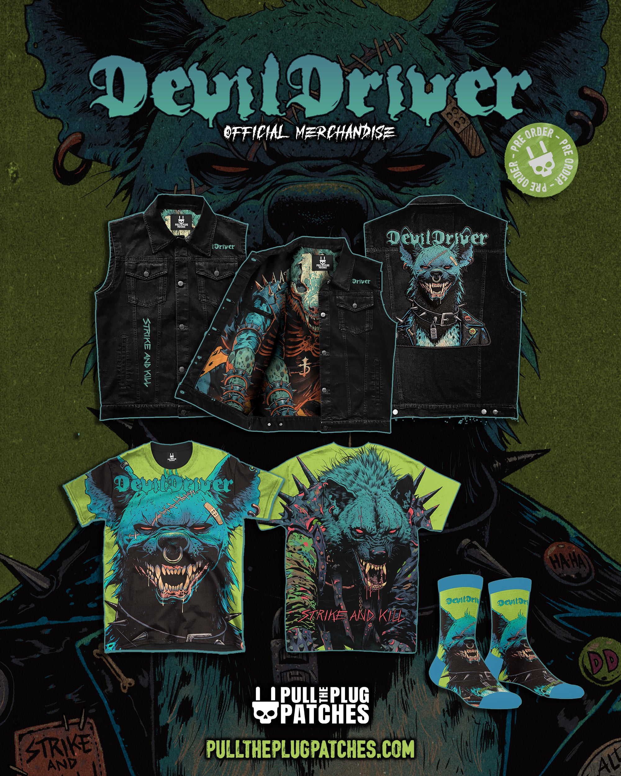 DevilDriver - Strike And Kill - All-Over Shirt – Pull The Plug Patches