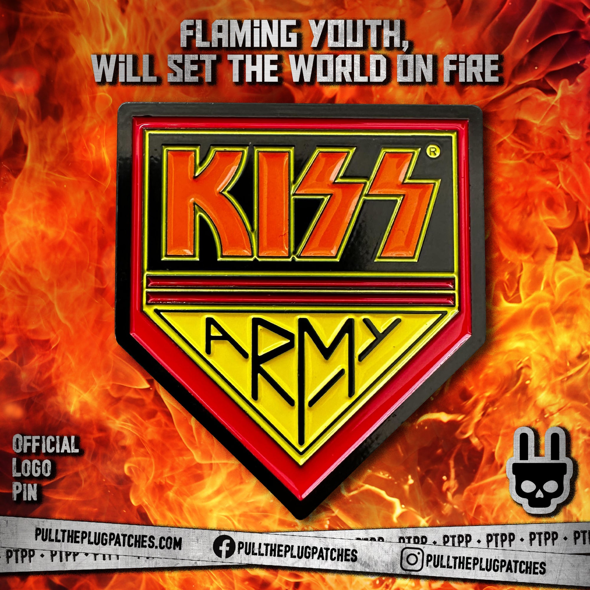 Kiss Kiss Army Enamel Pin Pull The Plug Patches