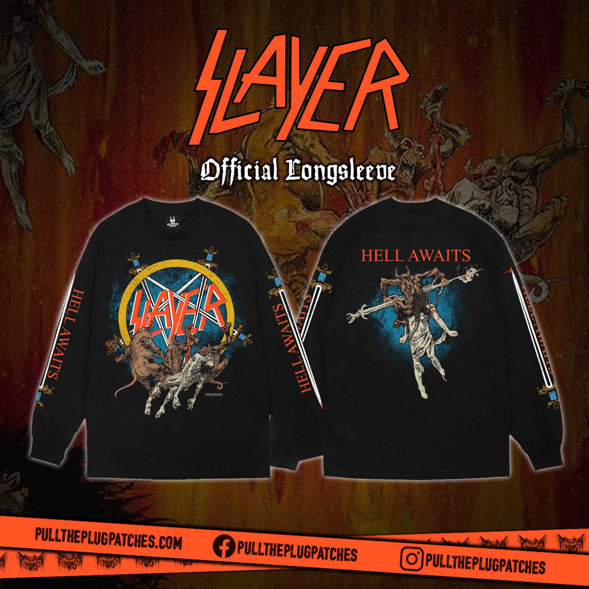 Slayer - Hell Awaits - Longsleeve Shirt – Pull The Plug Patches