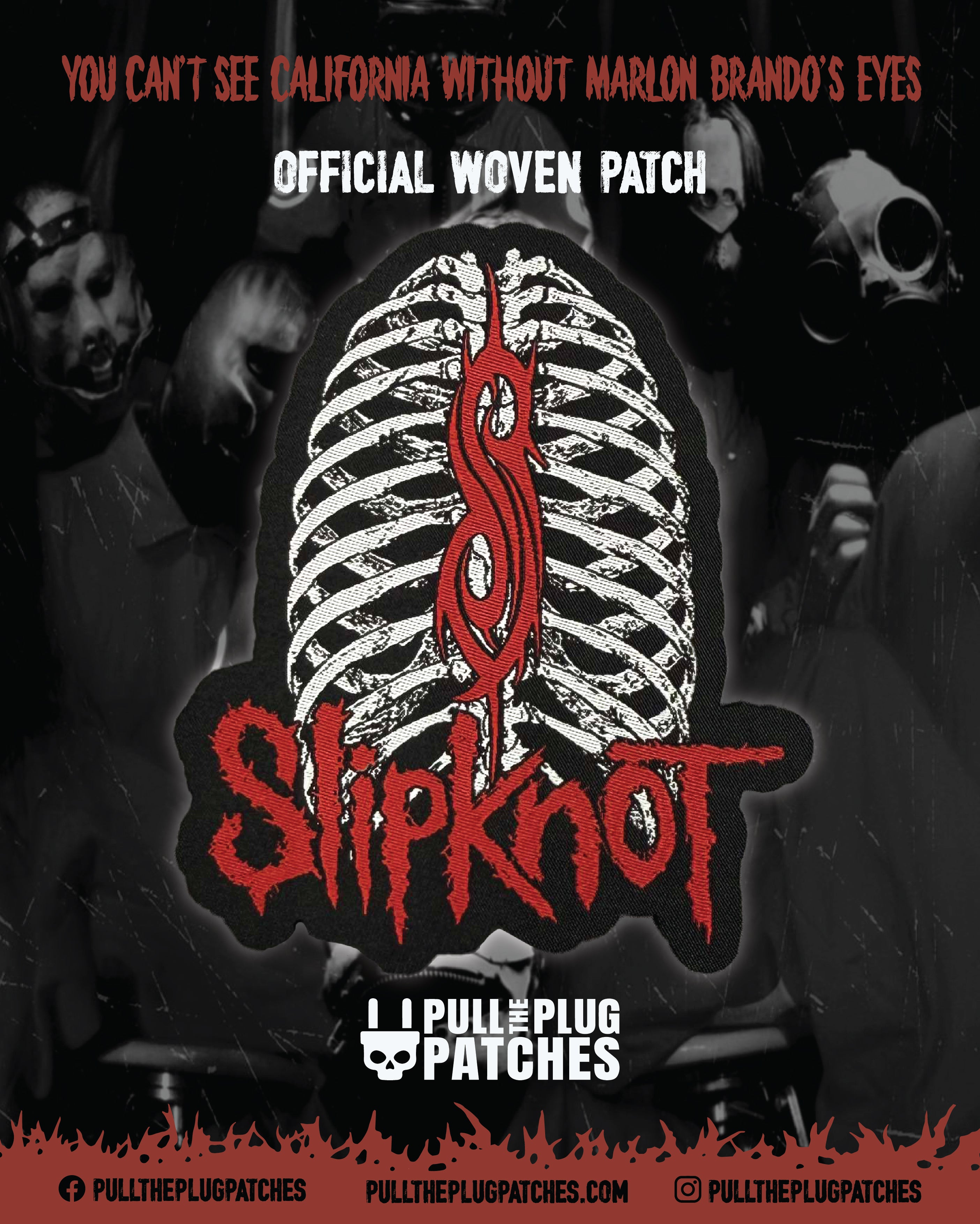 Toppa Slipknot Logo Cutout - Tessuto Stampato 10 X 4 Cm - Merchandise Ufficiale