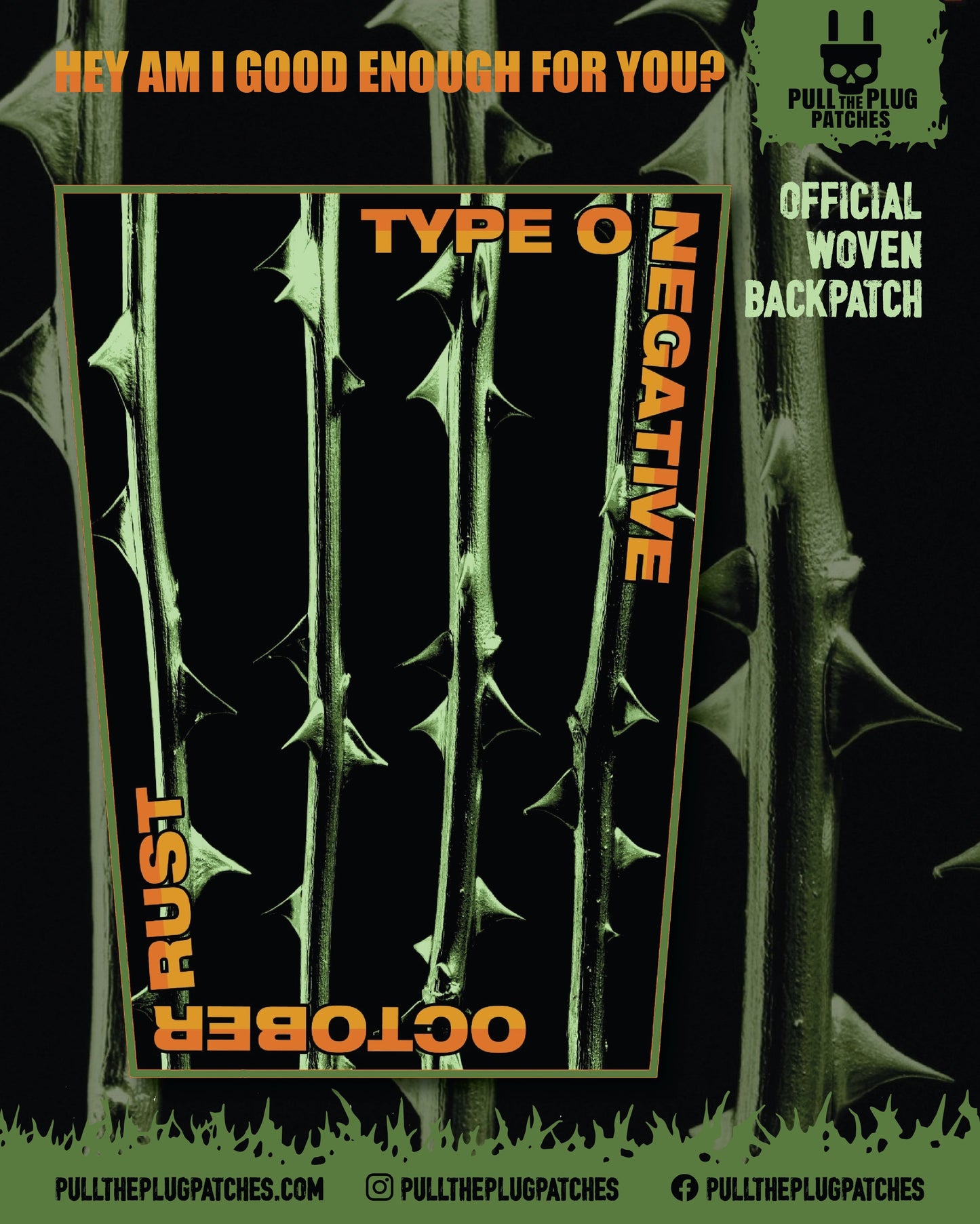 Type O Negative - October Rust - Backpatch – Pull The Plug Patches