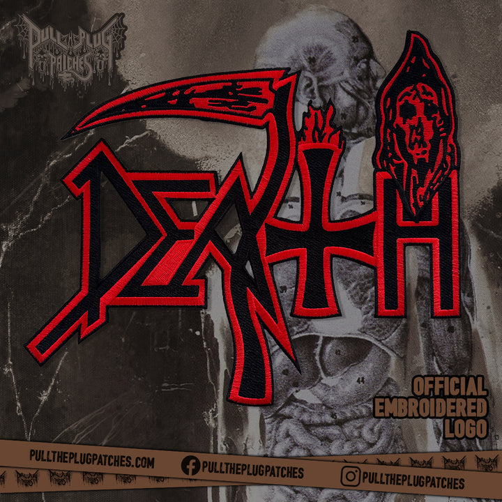 Death Band Sticker Death - Human - Embroidered Rocker Style Logo – Pull The Plug Patches